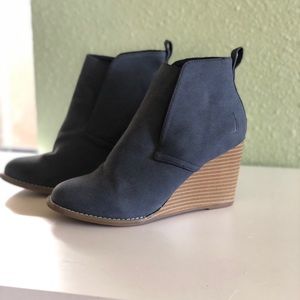 Blue Suede Booties